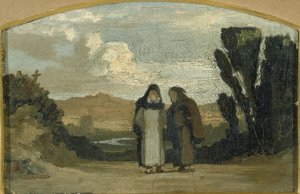 Munkar på Via Appia av Elihu Vedder