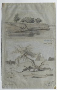 Nilen, 1890 (färgpenna på papper) av Elihu Vedder