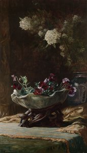 Penséer och spirea av Elihu Vedder