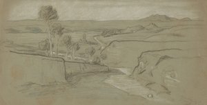 Romerskt landskap, ca. 1900. av Elihu Vedder
