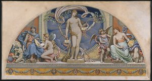 Rom, representant för konsten: design för dekoration i Bowdoin College, 1894 av Elihu Vedder