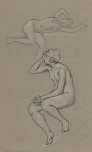 Studier för Figure of Spring av Elihu Vedder
