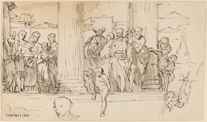 Studie efter Domenichino, ca. 1858. av Elihu Vedder