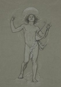 Studie för Figure of Apollo, från de 60 studierna för Huntington-taket (1926.80) av Elihu Vedder