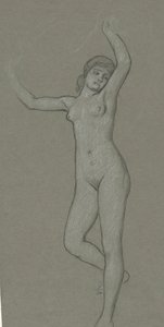 Studie för Figure of Luna av Elihu Vedder