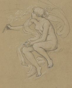 Studie för Figure of Spring av Elihu Vedder