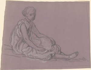 Studie för grekiska flickor som badar, ca. 1872. av Elihu Vedder