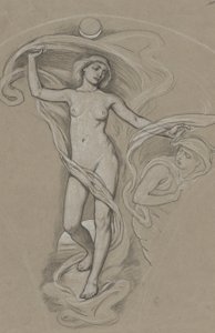 Studera för Luna av Elihu Vedder