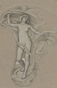 Studie till Luna av Elihu Vedder