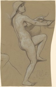 Studie för "The Fates Gathering in the Stars" av Elihu Vedder