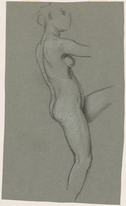 Studie för "The Fates Gathering in the Stars" av Elihu Vedder