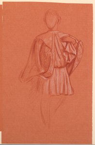 Studie av en kostymklädd figur av Elihu Vedder