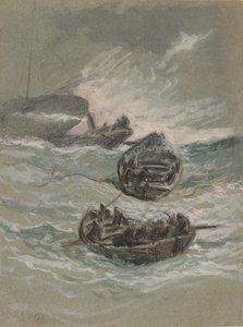 Skeppsbrottet, ca. 1880. av Elihu Vedder