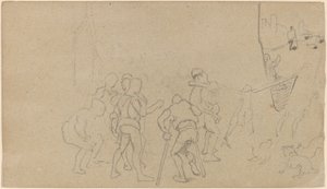 Byscen, ca. 1859. av Elihu Vedder