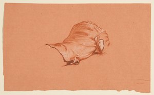 draperistudie för kostymklädd manlig torso av Elihu Vedder