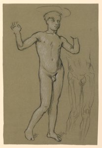 figurstudie för en fontändesign av Elihu Vedder