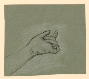 studie av handled och vänster hand av Elihu Vedder