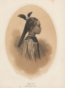 Kina-flicka, sycee-huvudklänning, 1855