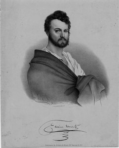 Edwin Forrest (1806-72), skådespelare, Nathaniel Currier litografi, publicerad av Brown und Minot, New York