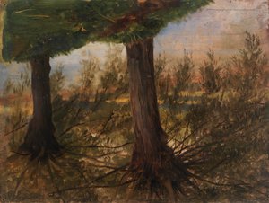 Träd bredvid en bäck, sent 1800-tidigt 1900-tal. av Eliphalet Frazer Andrews
