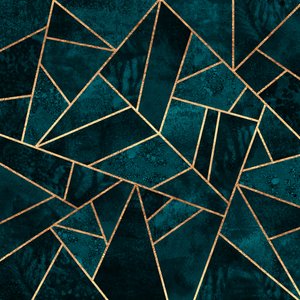 Elegant geometri i blågrönt