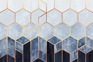 Moderna geometriska blå sexhörningar