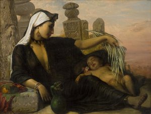 En egyptisk kvinna med sin bebis