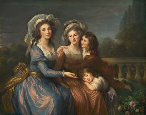 Marquise de Pezay, och Marquise de Rougé med hennes söner Alexis och Adrien