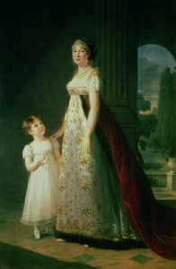 Maria Carolina Bonaparte (1782-1839) Drottning av Neapel med sin dotter Laetitia Murat av Elisabeth Louise Vigee Lebrun