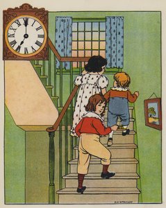 Bed Time (färg litho) av Elise H. Stewart