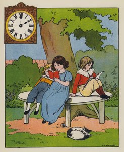 Lästid (lito i färg) av Elise H. Stewart