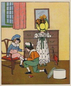 Söndag, påklädningstid (färg litho)