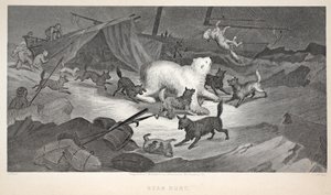 Bear Hunt, illustration från "The second Grinnell Expedition in Search of Sir John Franklin...", 1856
