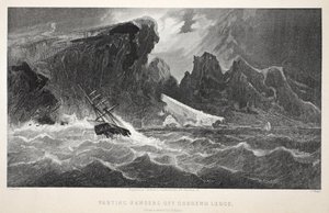 Parting Hawsers off Godsend Ledge, illustration från The second Grinnell Expedition in Search of Sir John Franklin...