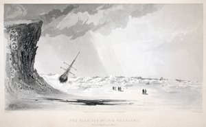 Packet utanför Sylvia Headland, illustration från "The second Grinnell Expedition in Search of Sir John Franklin...", 1856. av Elisha Kane
