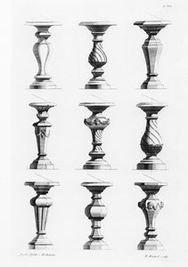 Piedestals, från A Book of Architecture, av James Gibbs (1682-1754), publicerad 1739 (se även 171988)