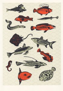 Orange Japanese Fish, 2015 (screenprint) av Eliza Southwood