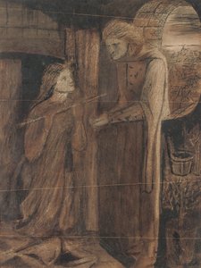 Clerk Saunders (akvarell med gummi arabicum och skrapa ut, på papper)