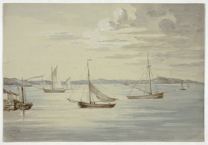 Se Inchkeith och Firth of Forth Islands från Granton av Elizabeth Murray