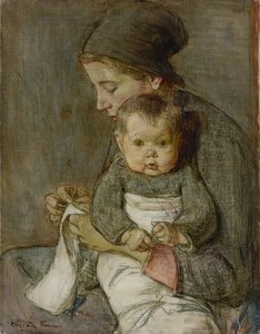 Mother and Baby (olja på duk)