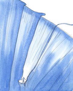 En person som är fångad i allvarlig synd är som någon som är fångad på en liten avsats, djupt nere i avgrunden, 2005 (akvarell på papper) av Elizabeth Wang
