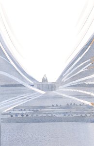 Vid mässan frambärs offret av Kristus, i ljus och prakt, mitt i hans tysta och osynliga sällskap., 2001 (w/c på papper) av Elizabeth Wang
