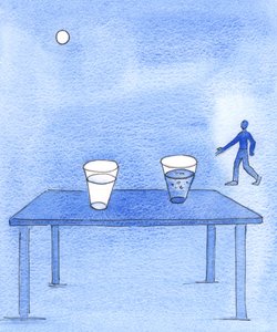 Autentisk katolsk undervisning är som ett glas rent vatten för törstiga själar, 2003 (w/c på papper) av Elizabeth Wang