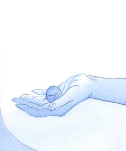 Kristus ser med belåtenhet på livet för en som är försonad, som är som en fläckfri frukt, 2002 (w/c på papper) av Elizabeth Wang
