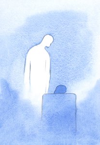 Kristus sa att han, Marias son, är lik sin mor, i sina ömma gester och taktfulla tystnader, 2001 (w/c på papper) av Elizabeth Wang