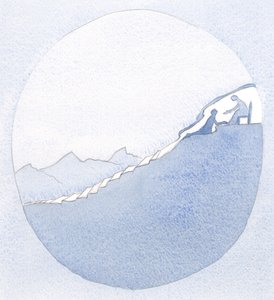 Kristus lärde mig hur man når ut till den sanna helgedomen i själen, där även smärta glöms bort, på hans hälsning., 2001 (w/c på papper) av Elizabeth Wang