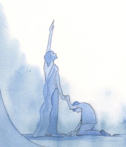 Kristus, den syndfria gudsmannen, är syndarnas förkämpe, 2002 (w/c på papper) av Elizabeth Wang