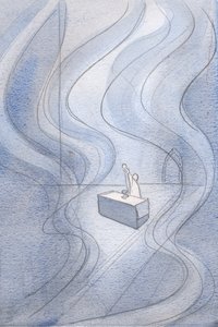 Kristi härlighet är som en eld som lyser upp vår helgedom: med verklig tro, vem skulle kunna distraheras från en sådan syn?, 2001 (w/c på papper) av Elizabeth Wang