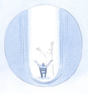 Kristi egen bön stiger upp ur själen, när vi ber i hans namn, och genomborrar himlen i förbön., 2000 (w/c på papper) av Elizabeth Wang