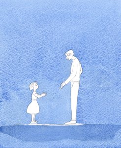 Gud Fader är nöjd när vi vänder oss till honom och i hans Sons namn ber om det goda vi behöver eller önskar oss, 2004 (akvarell på papper) av Elizabeth Wang